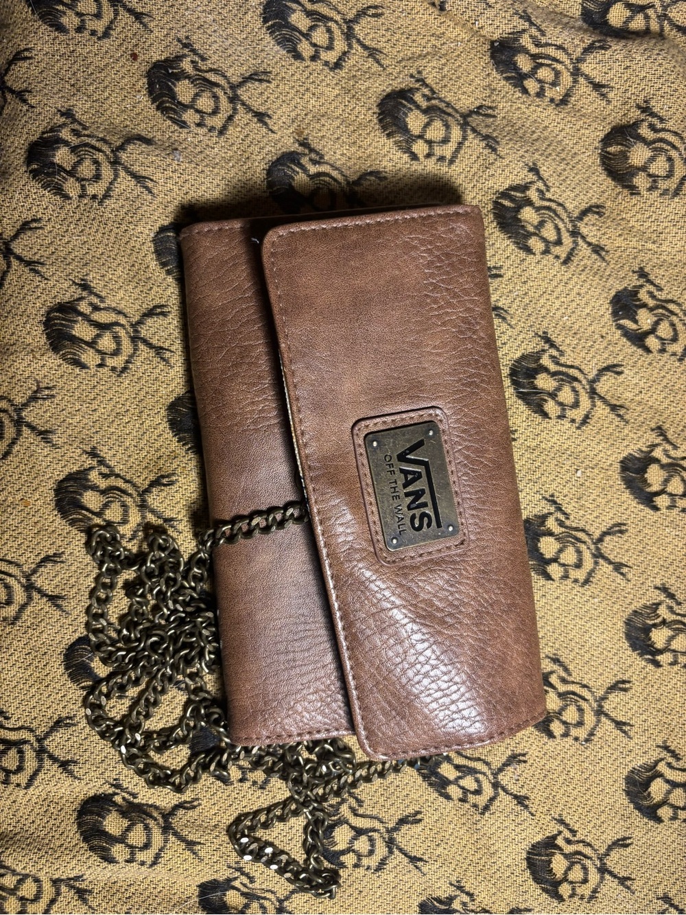 Vans Brown Leather-Look Chain  Wallet